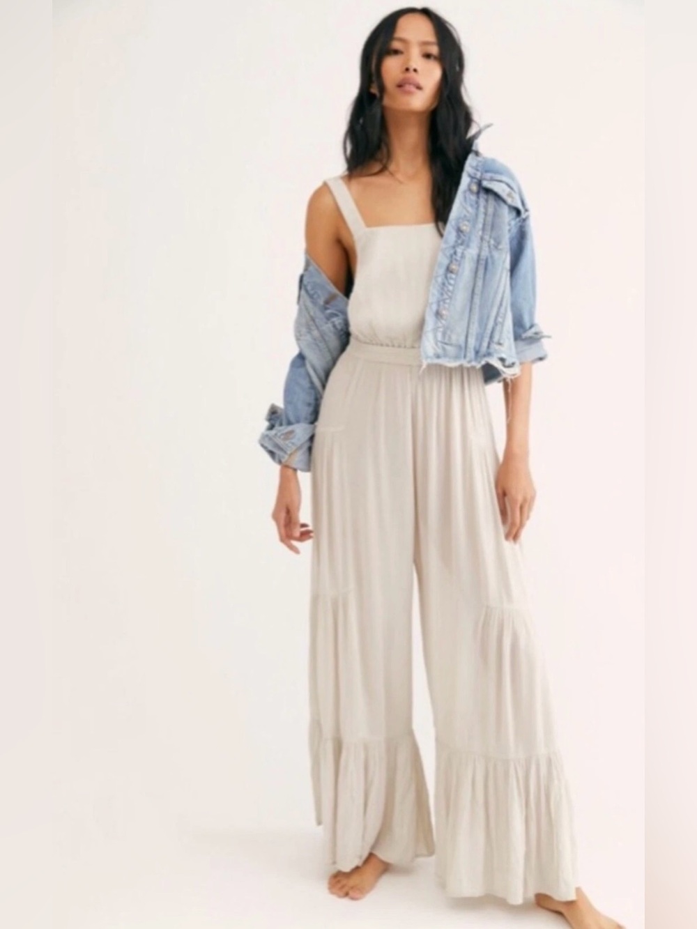Free People Endless Summer Flowy Tiered Wide Leg Jumpsuit
